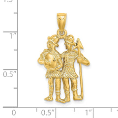 14k Large Gemini Zodiac Charm