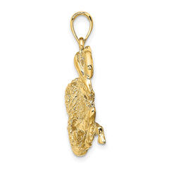 14k Large Capricorn Zodiac Charm