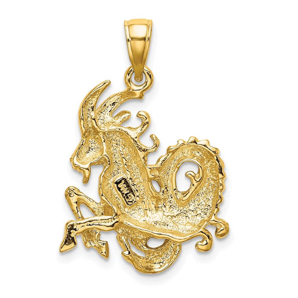 14k Large Capricorn Zodiac Charm