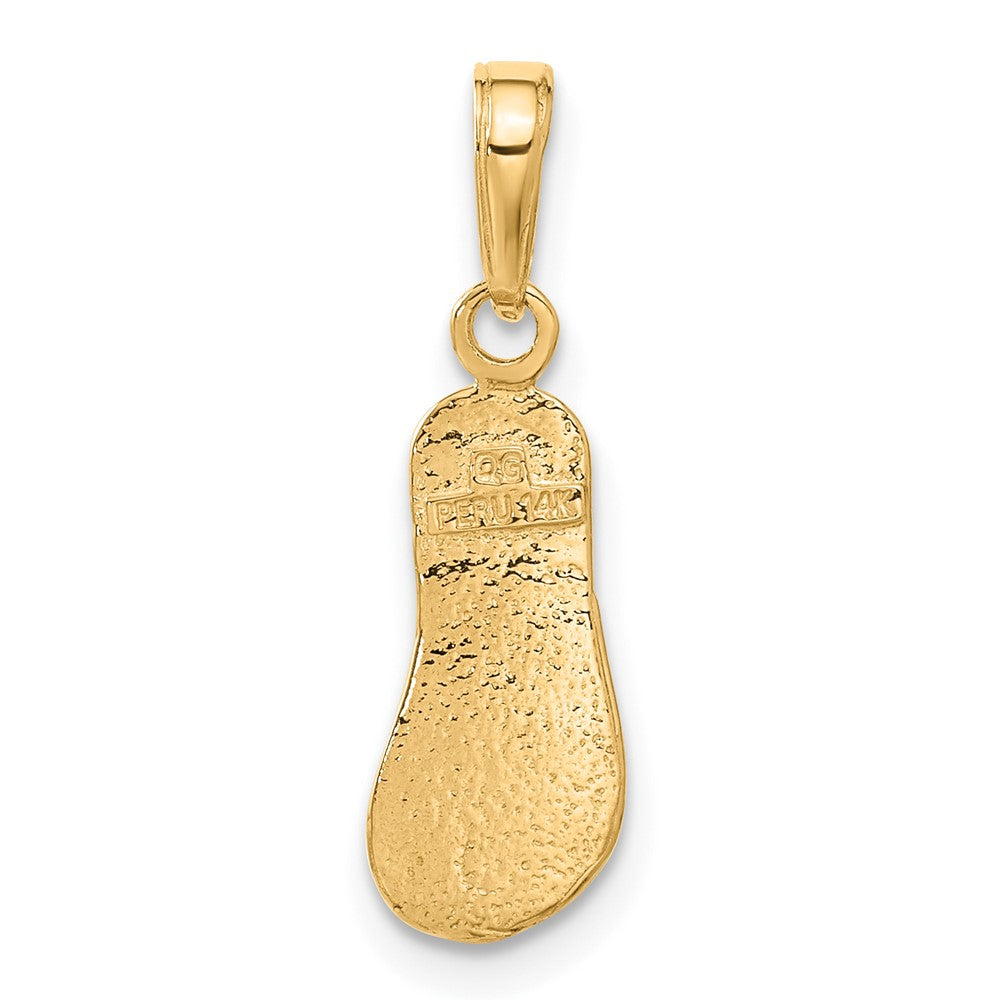 14k 3D Single Flip-Flop Pendant