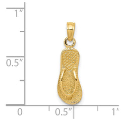 14k 3D Single Flip-Flop Pendant