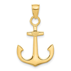 14k Anchor Pendant - 2