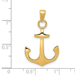 14k Anchor Pendant - 2