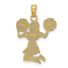 14k Cheerleader Jumping with Pom-Pom's Charm - 2