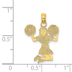 14k Cheerleader Jumping with Pom-Pom's Charm - 2