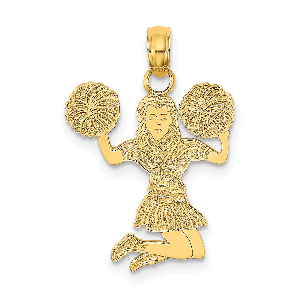 14k Cheerleader Jumping with Pom-Pom's Charm - 2