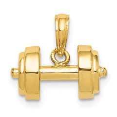 14k 3-D Single Barbell Pendant