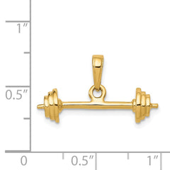 14k 3-D Barbell Pendant