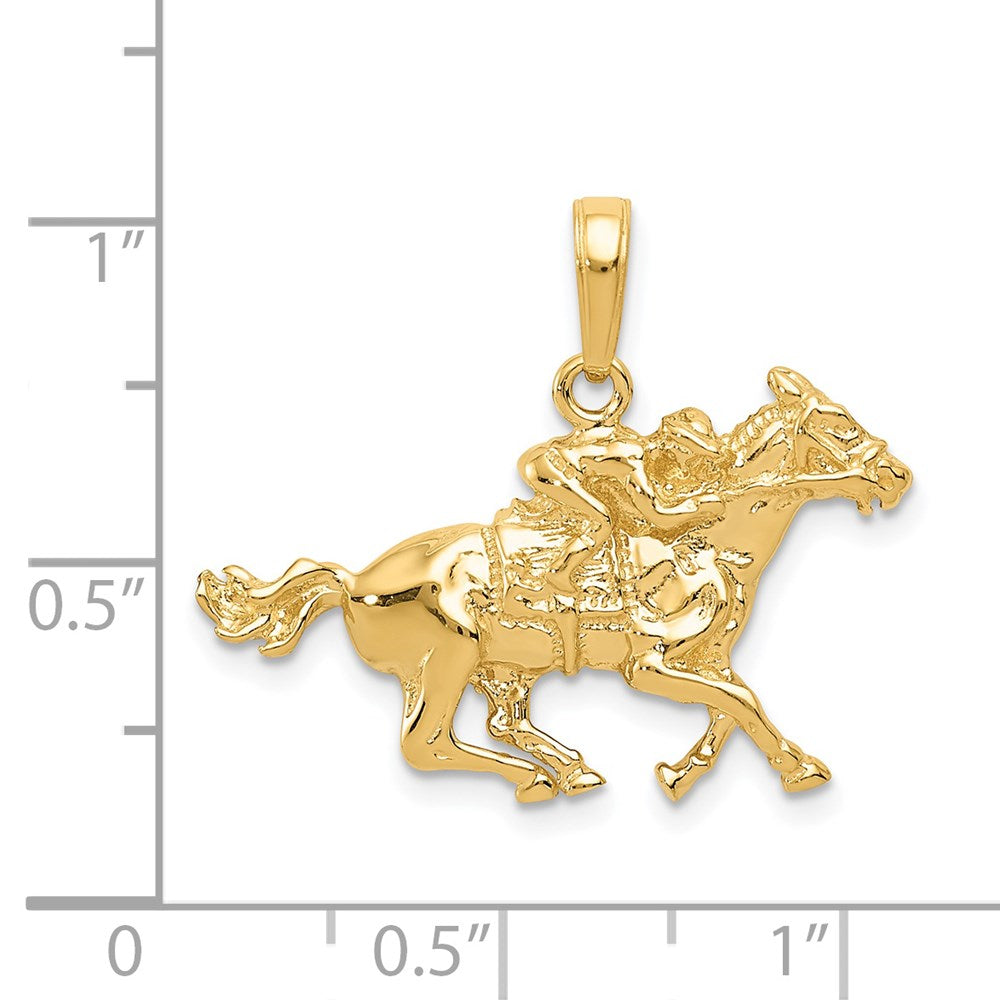 14k Jockey on Horse Pendant