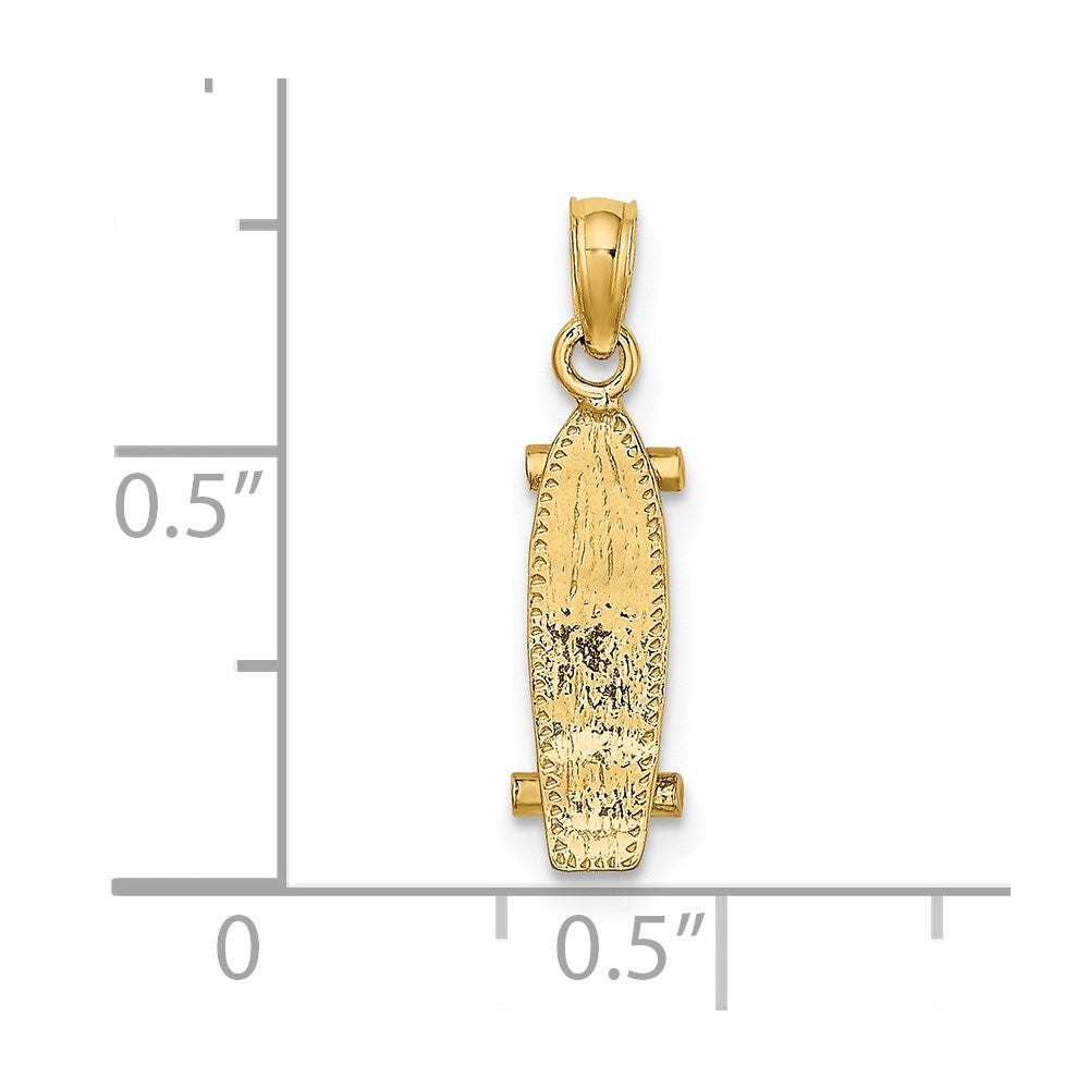 14k 3-D Skate Board Charm