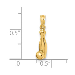 14k 3-D Bowling Pin and Ball Charm