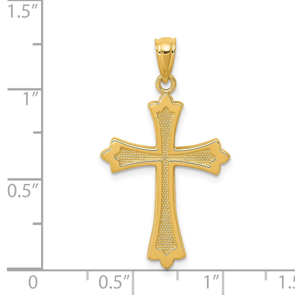 14k Budded Cross Pendant