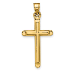 14k 3-D Hollow Cross Pendant