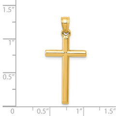14k Polished Hollow Cross Pendant - 3