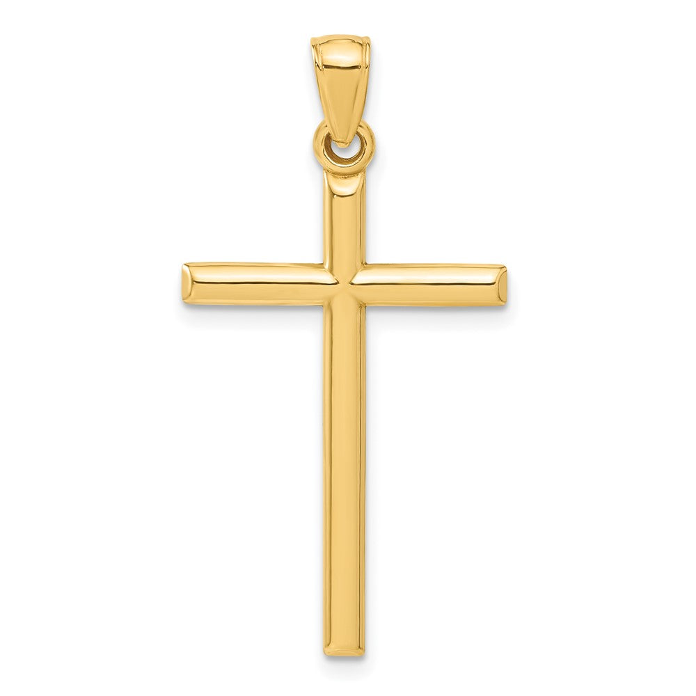 14k Polished Hollow Cross Pendant