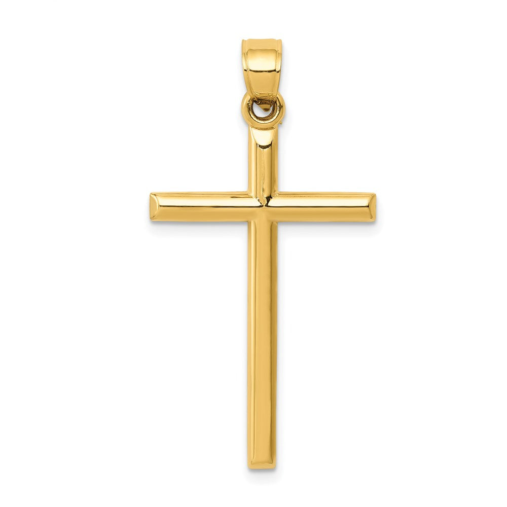 14k Polished Hollow Cross Pendant - 2