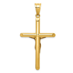 14k Polished Hollow Crucifix Pendant