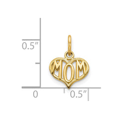 14k MOM Heart Charm