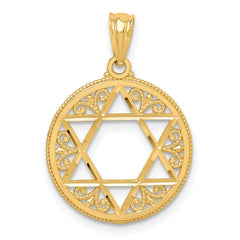 14k Filigree Star of David Pendant