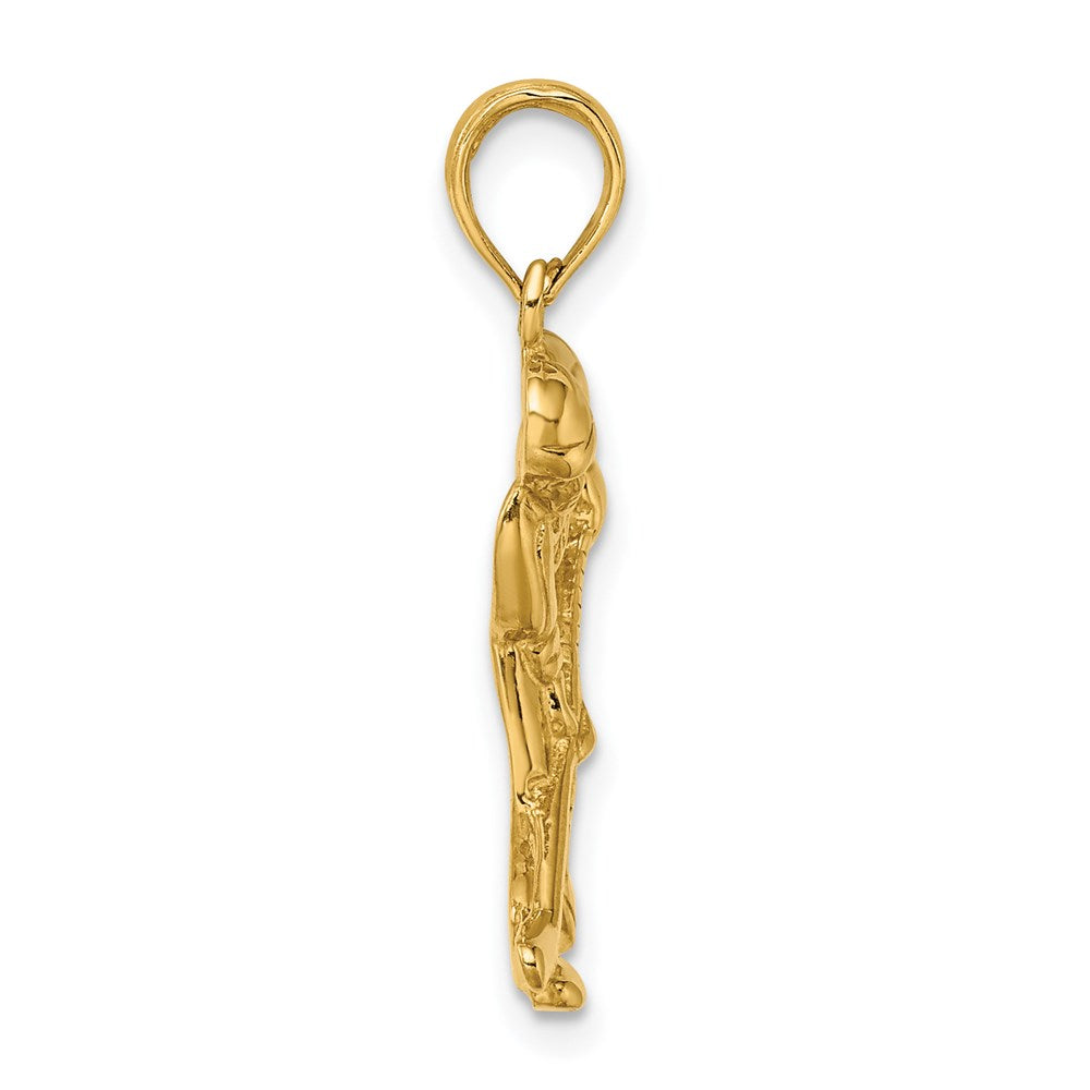 14k Hockey Player with Stick and Puck Charm