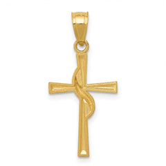 14k Polished Cross Pendant - 3