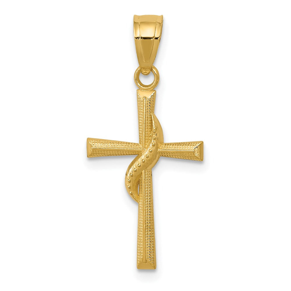 14k Polished Cross Pendant - 3