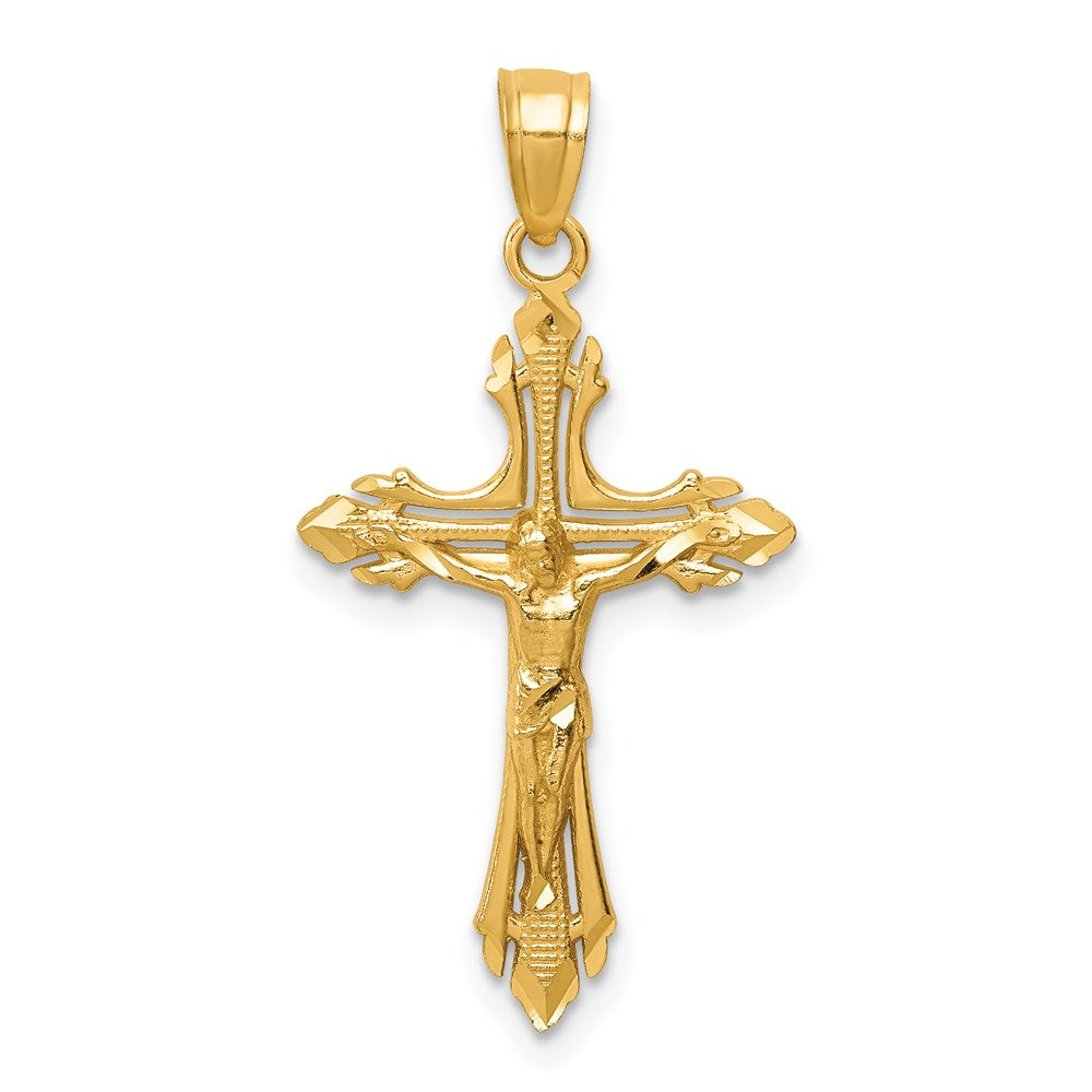 14k Diamond-cut Crucifix Pendant - 3