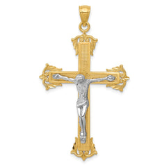 14k Two-tone Crucifix Pendant - 4