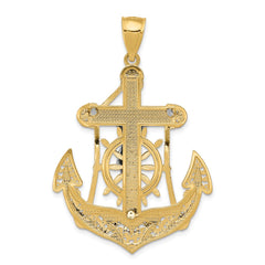 14k Two-tone Mariner's Cross Pendant