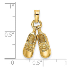 14k 3-D Moveable Baby Booties Charm
