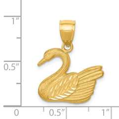 14K Diamond-cut Swan Pendant