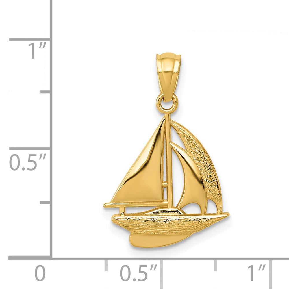 14k Sailboat Pendant