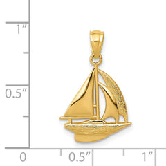 14k Sailboat Pendant