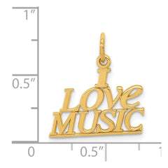 14K I LOVE MUSIC Charm