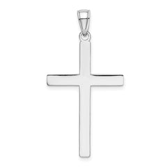 14K White Gold Solid Reversible Latin Cross Pendant