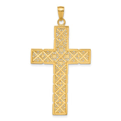 14K w/Rhodium Latin Cross Pendant