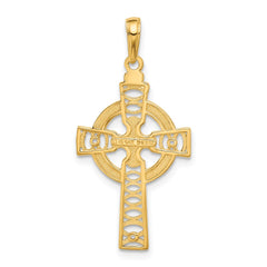 14K Celtic Cross with Eternity Circle Pendant