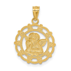 14k w/Rhodium Angel Pendant - 2
