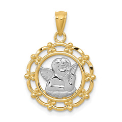 14k w/Rhodium Angel Pendant - 2