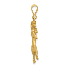 14k Satin Diamond-cut Aries Zodiac Charm - 2