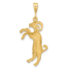 14k Satin Diamond-cut Aries Zodiac Charm - 2