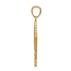 14K Leaf Pendant