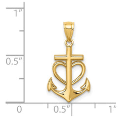 14K Anchor with Heart Pendant