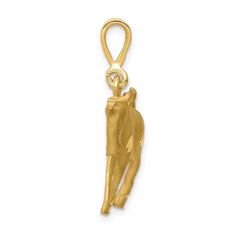 14k Satin Diamond-cut Taurus Zodiac Charm