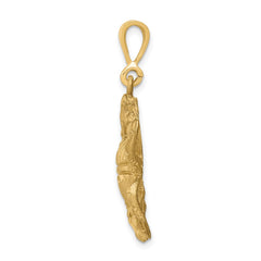 14k Satin Diamond-cut Cancer Zodiac Charm - 2