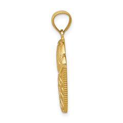 14K Basketball in Hoop Pendant