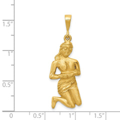 14k Satin Diamond-cut Virgo Zodiac Charm