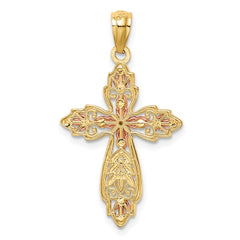 14K Two-Tone Cross Pendant