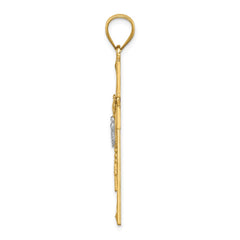 14K w/Rhodium Cross w/Rosary Pendant - 2