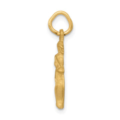 14k Satin Diamond-cut Gemini Zodiac Charm - 2